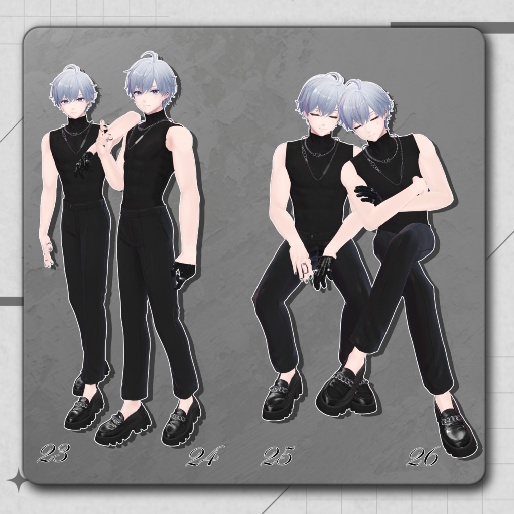 【無料版あり】MensPoseSet 2Avatar対応 -32種類-