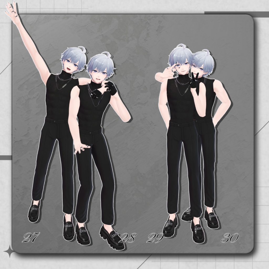 【無料版あり】MensPoseSet 2Avatar対応 -32種類-