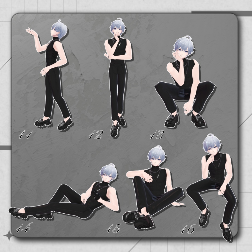 【無料版あり】MensPoseSet 2Avatar対応 -32種類-