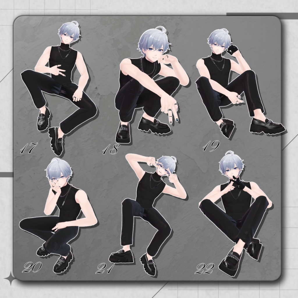 【無料版あり】MensPoseSet 2Avatar対応 -32種類-