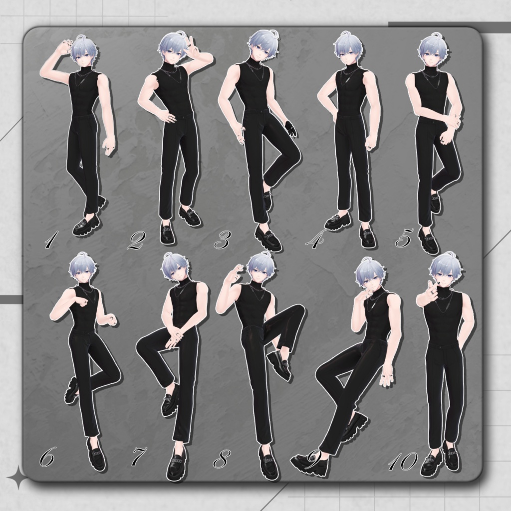 【無料版あり】MensPoseSet 2Avatar対応 -32種類-