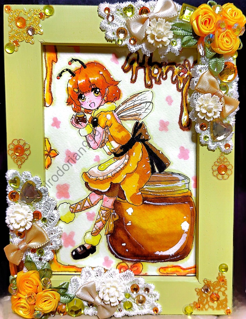 【額装作品】はちみつをおとどけ！