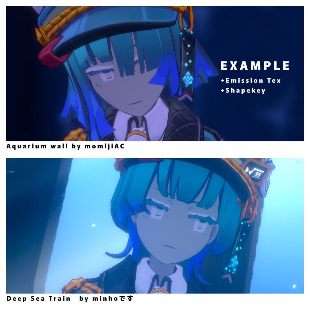 ターコイズ氏向け 2Type Hairsets/2種の髪型セット