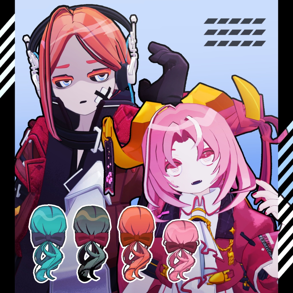 ターコイズ氏向け CenterPartHairsets/センター分けヘアセット