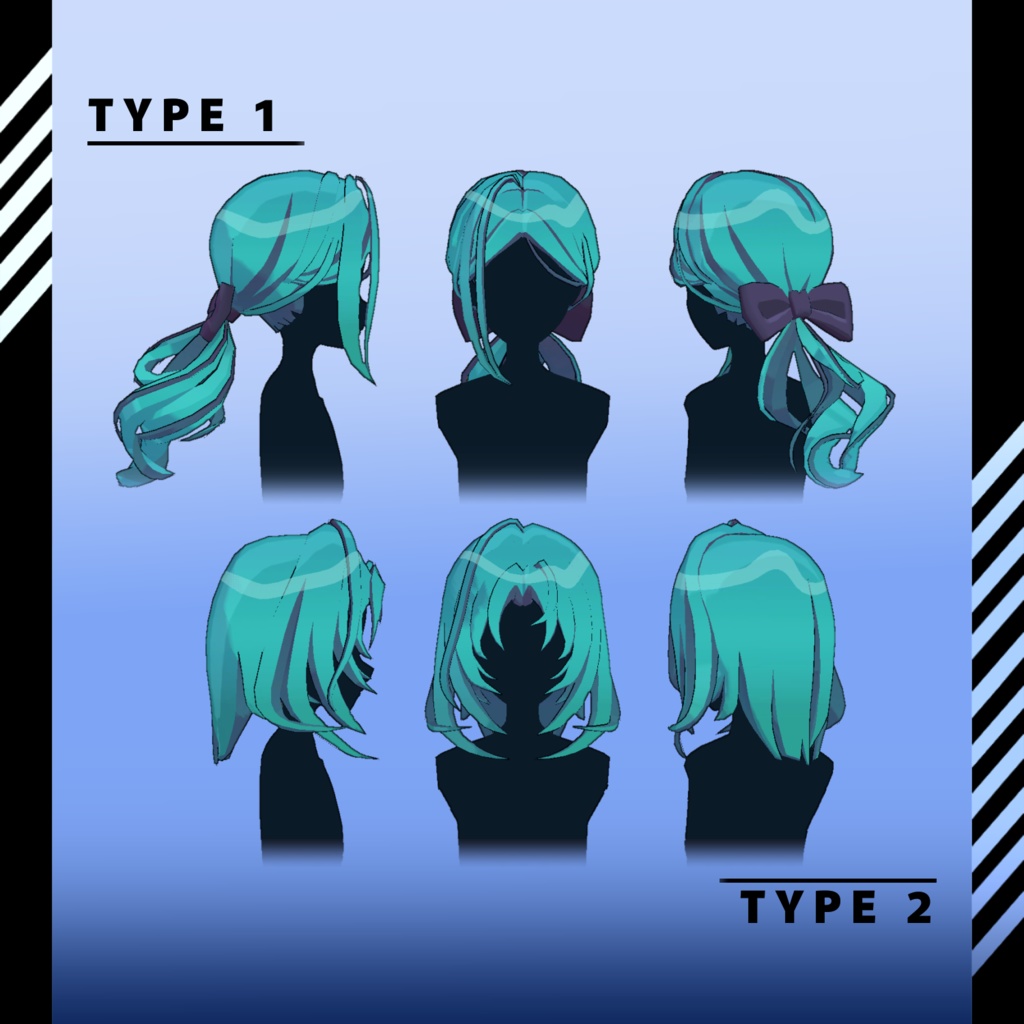 ターコイズ氏向け CenterPartHairsets/センター分けヘアセット