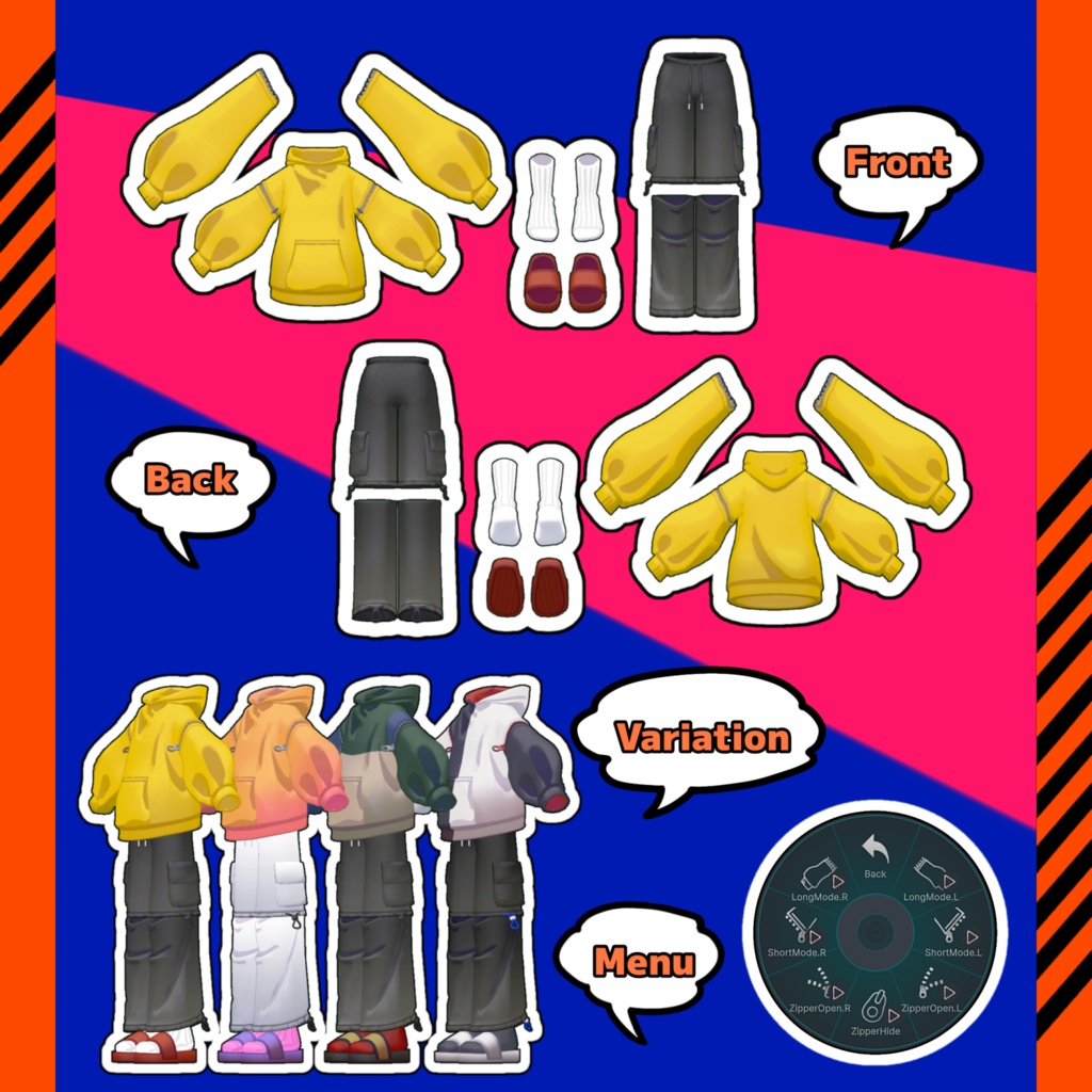 でかパカパーカーコーデ【CloudzAvaters対応】