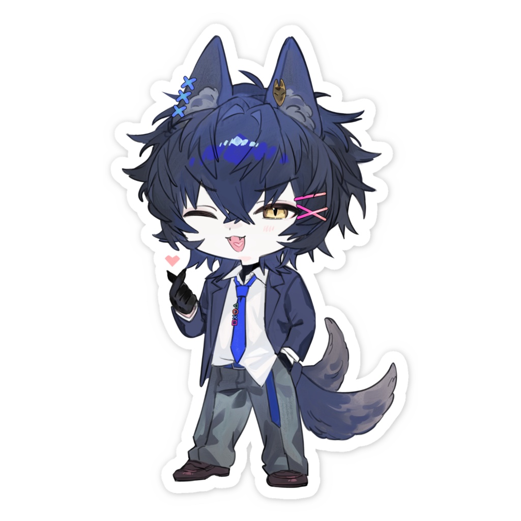 【スマホステッカー】九咲きつね 制服衣装Ver.