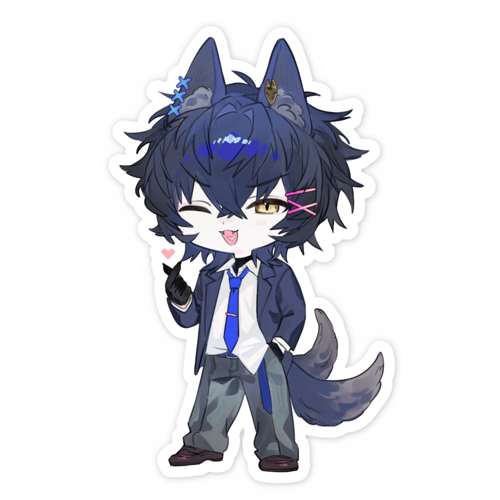 【スマホステッカー】九咲きつね 制服衣装Ver.