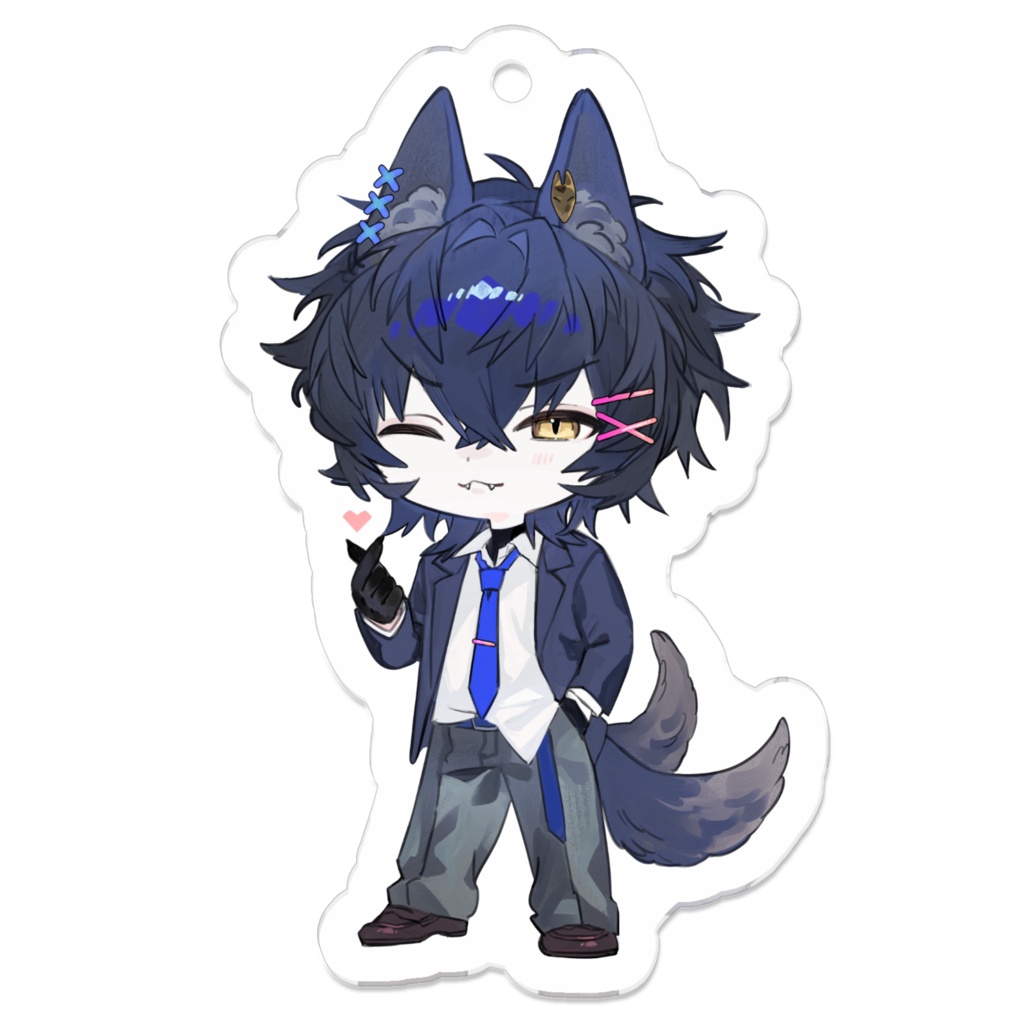 【アクリルキーホルダー】九咲きつね 制服衣装Ver.