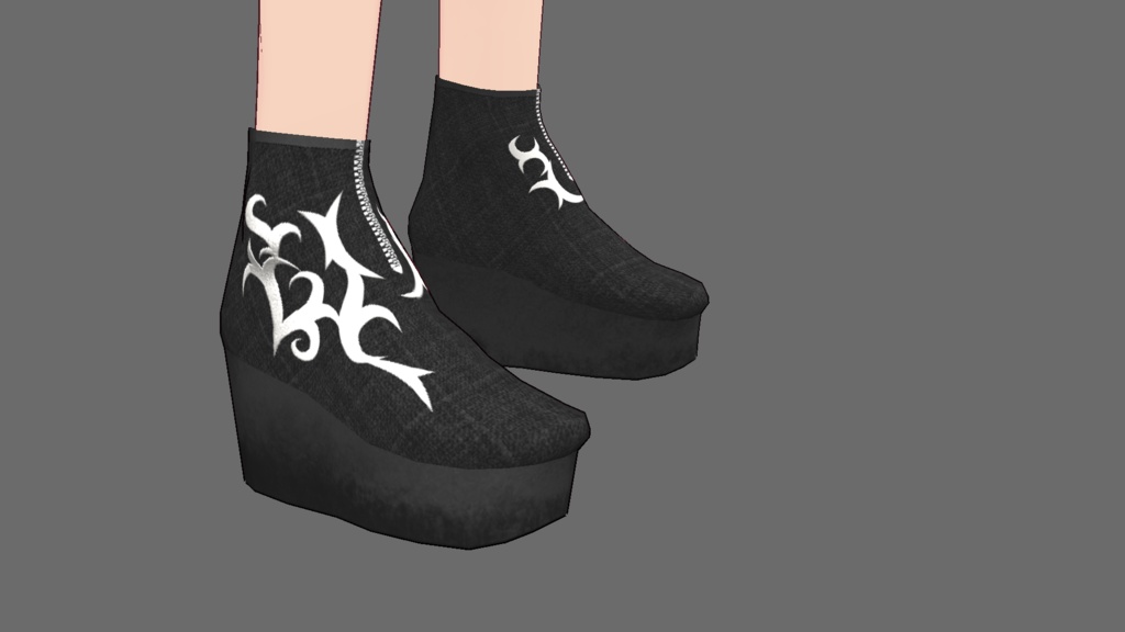 VRoid用 ニットセーター&チェックスカート+シューズ テクスチャセット