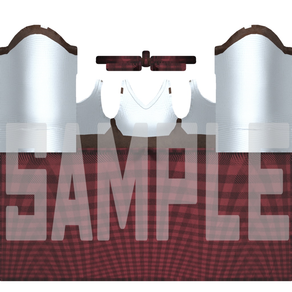 VRoid用 ニットセーター&チェックスカート+シューズ テクスチャセット