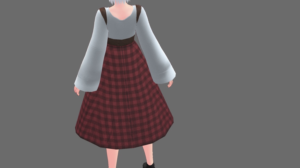 VRoid用 ニットセーター&チェックスカート+シューズ テクスチャセット