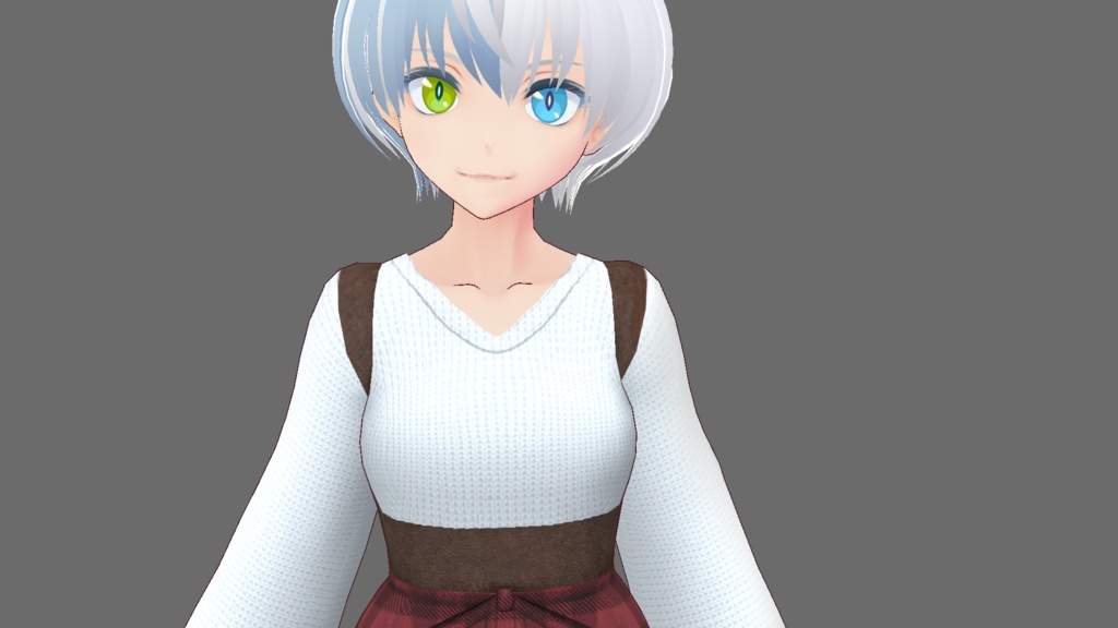 VRoid用 ニットセーター&チェックスカート+シューズ テクスチャセット