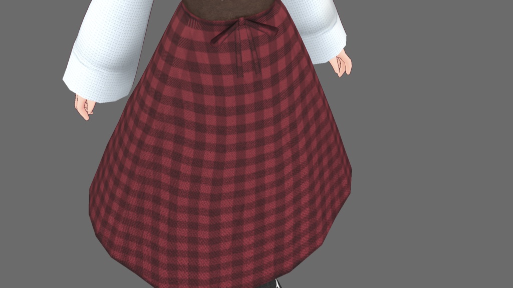 VRoid用 ニットセーター&チェックスカート+シューズ テクスチャセット