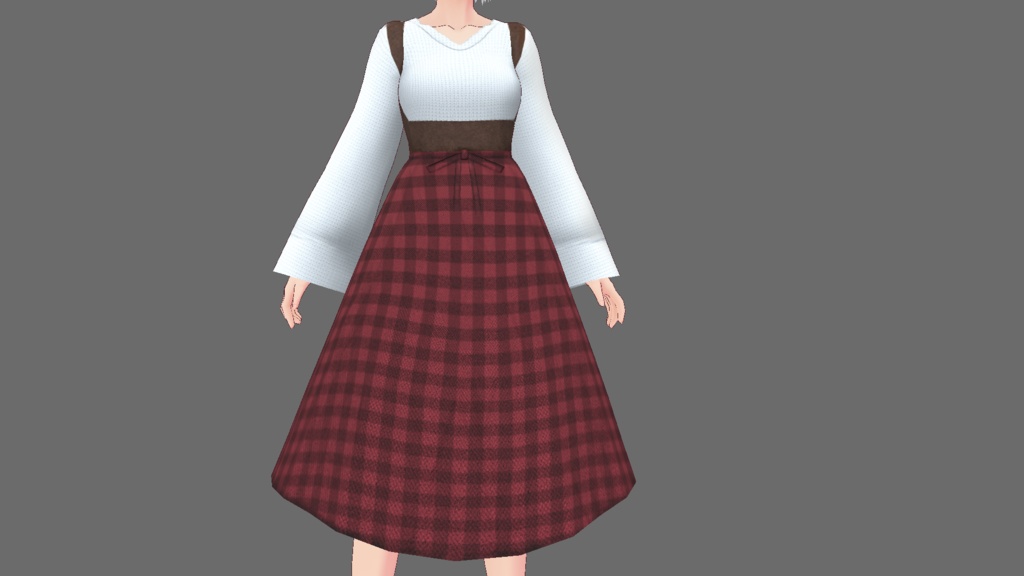 VRoid用 ニットセーター&チェックスカート+シューズ テクスチャセット