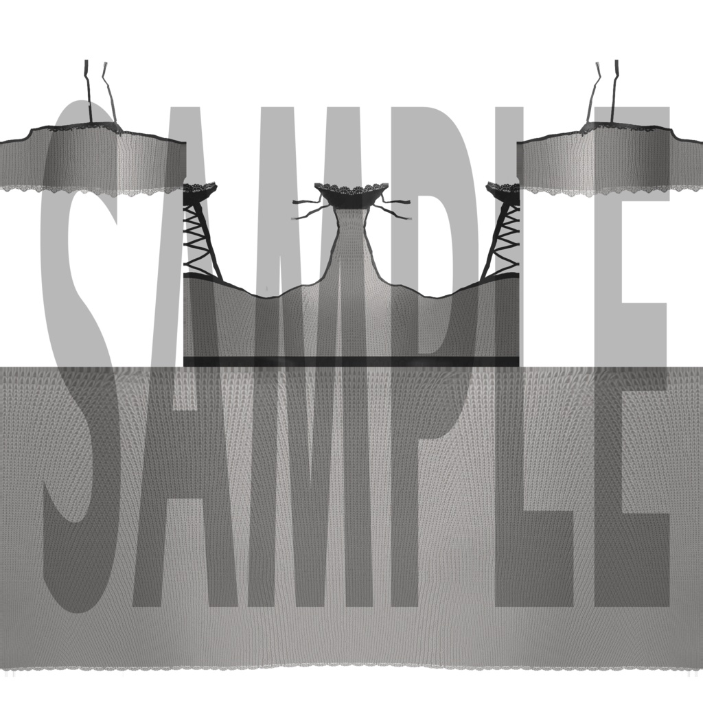 VRoid用テクスチャ グレーニットワンピース+ビニールサンダル セット