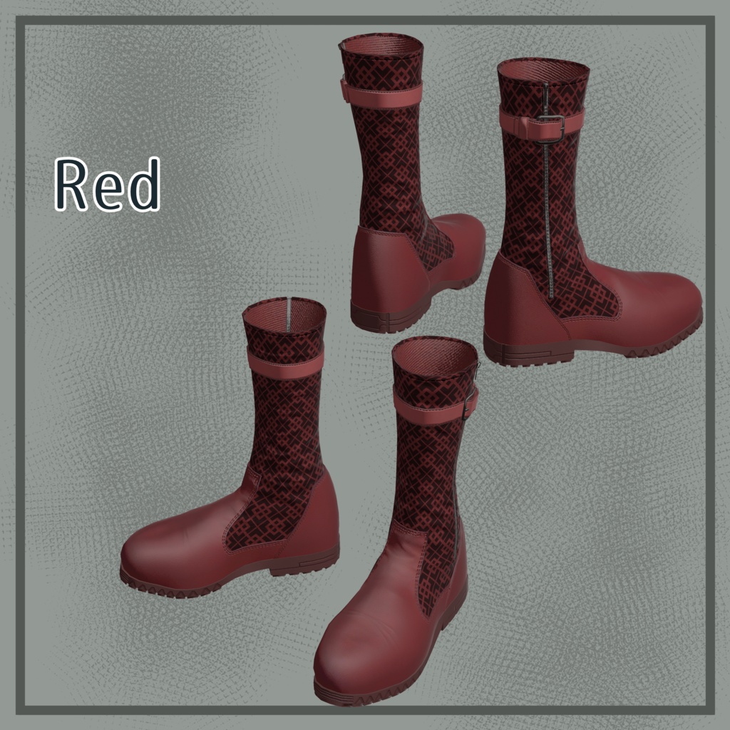 ベルト付きコンビブーツ