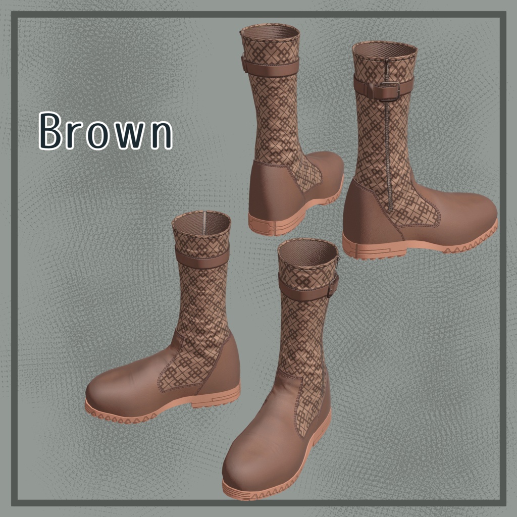 ベルト付きコンビブーツ