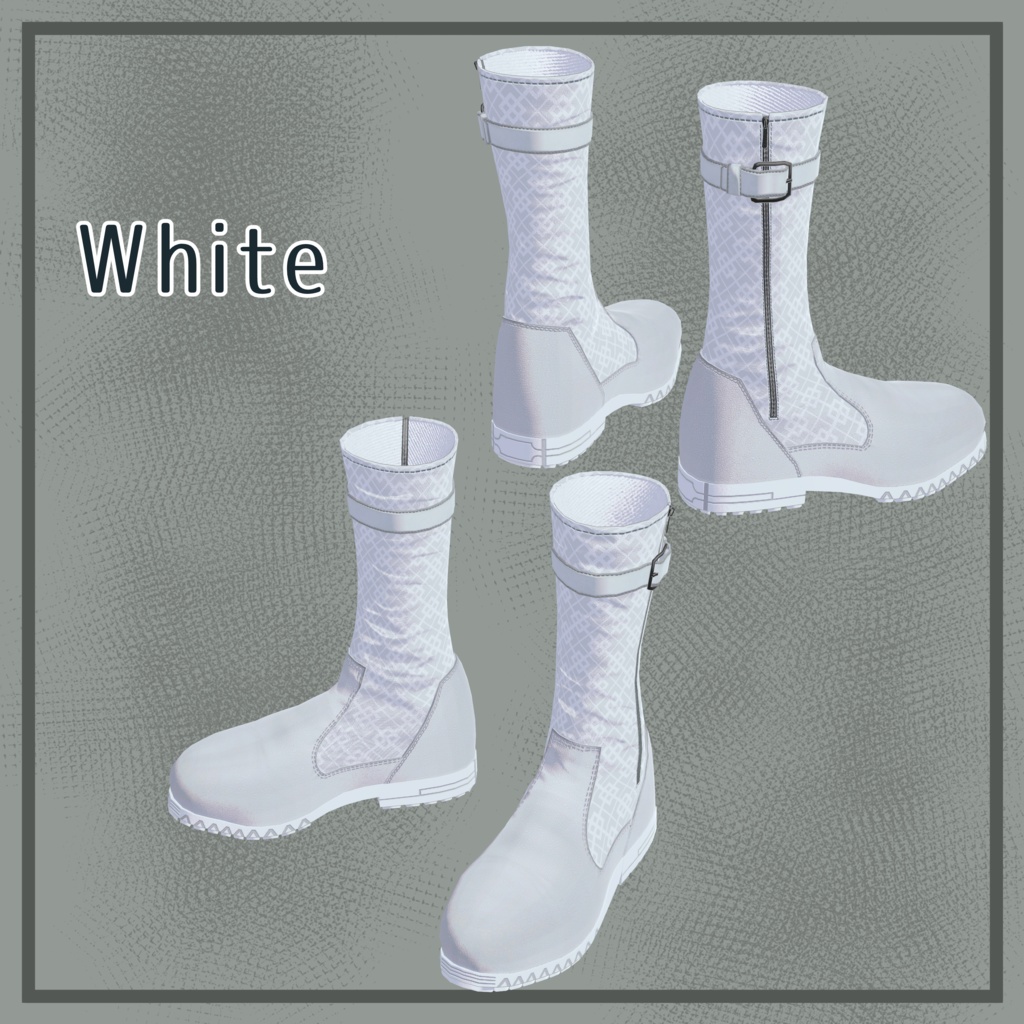 ベルト付きコンビブーツ