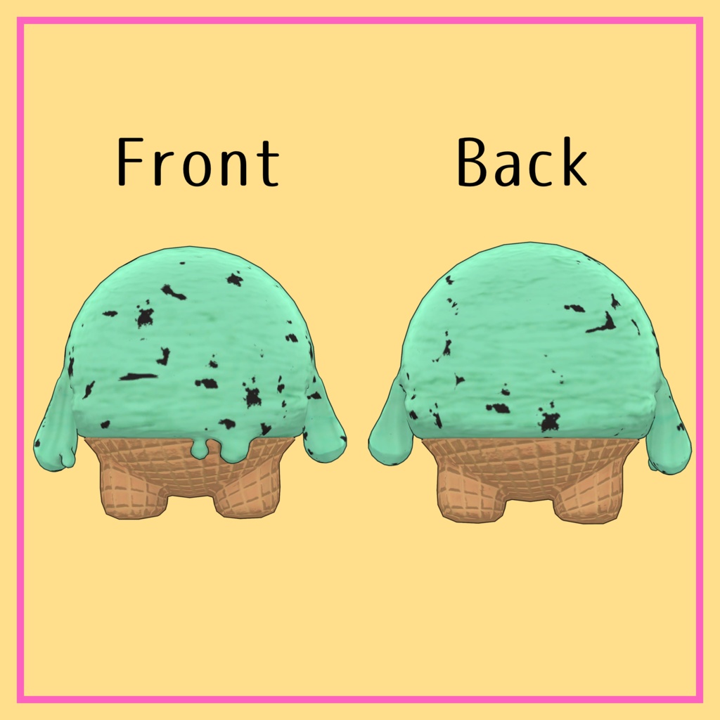 オリジナル3Dモデル「もちアイスくん」/mochi ice kun