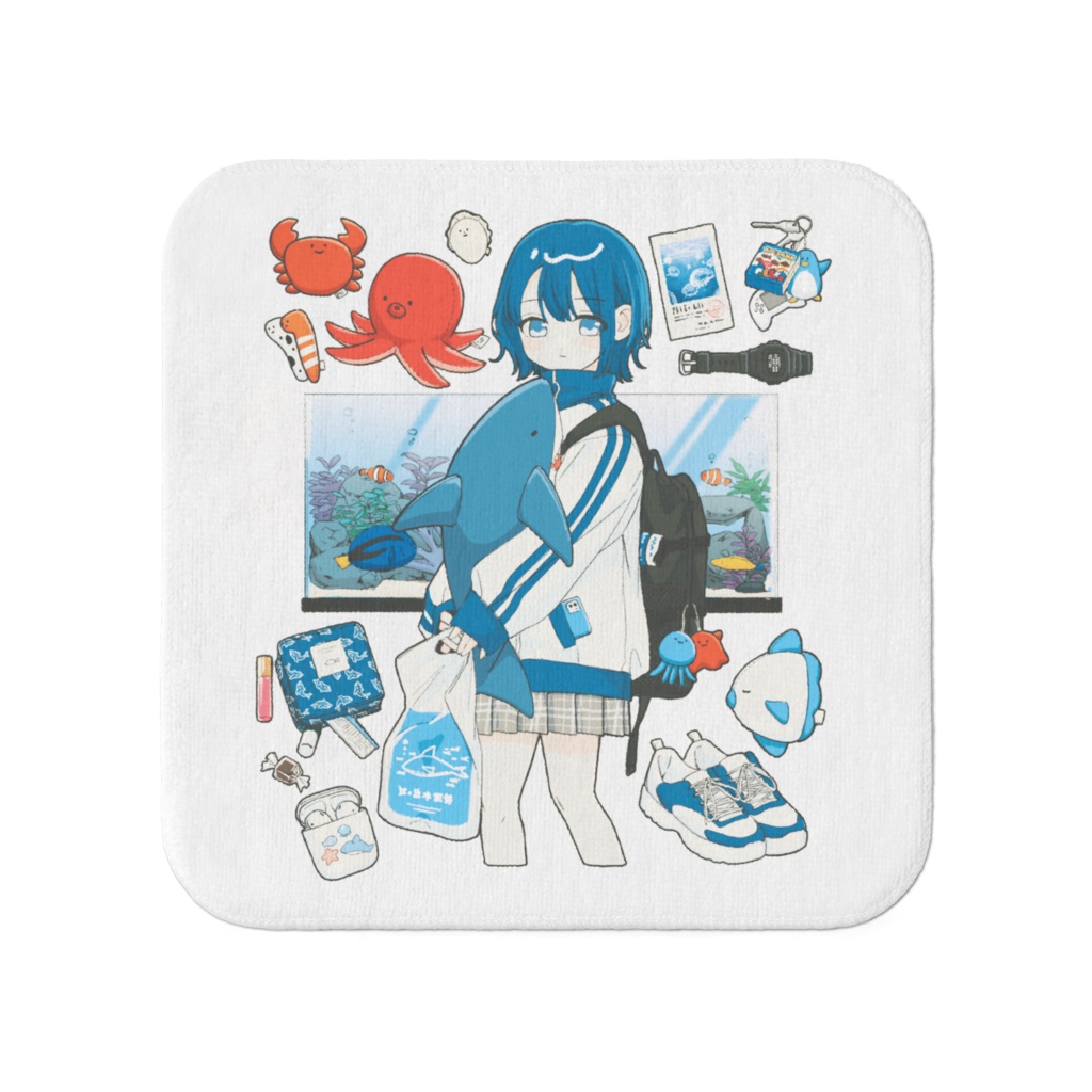 さかな好きハンドタオル