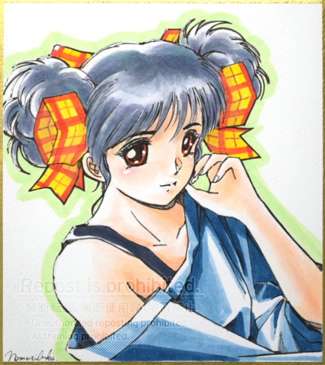 小色紙イラスト（'90年代美少女ゲーム二次創作）