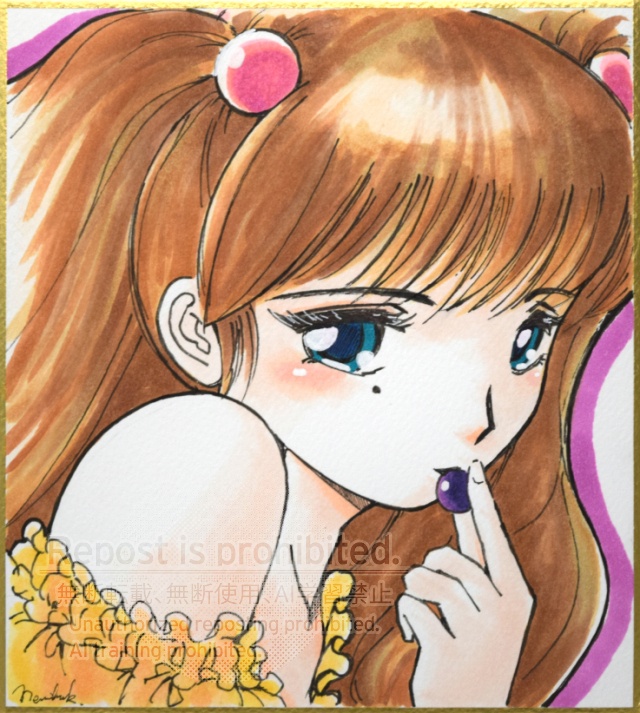 小色紙イラスト('80年代美少女アニメ二次創作)