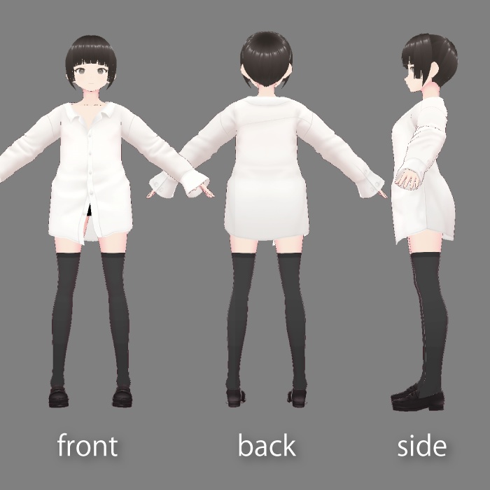 【VRoid】ボタンずれ彼シャツ【おまけでVRChat】