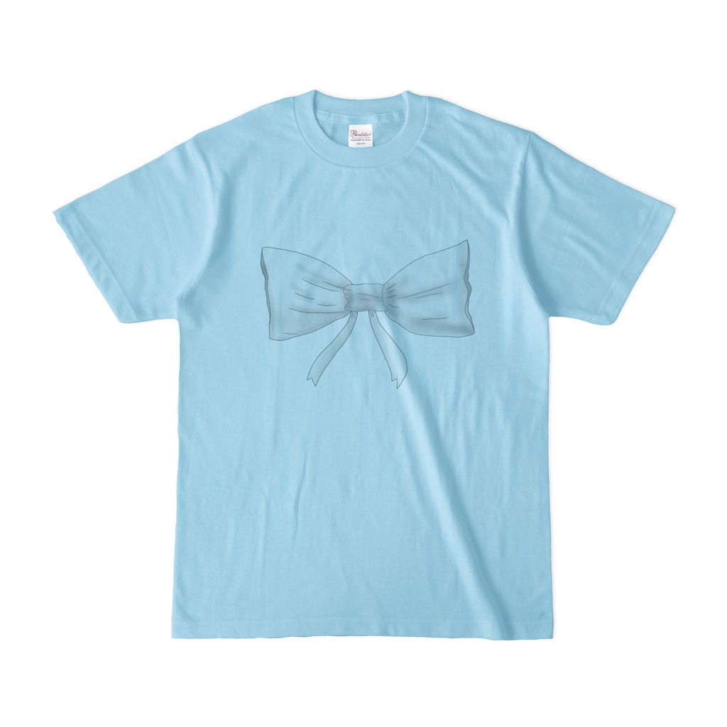 リボン付きシンプルTシャツ