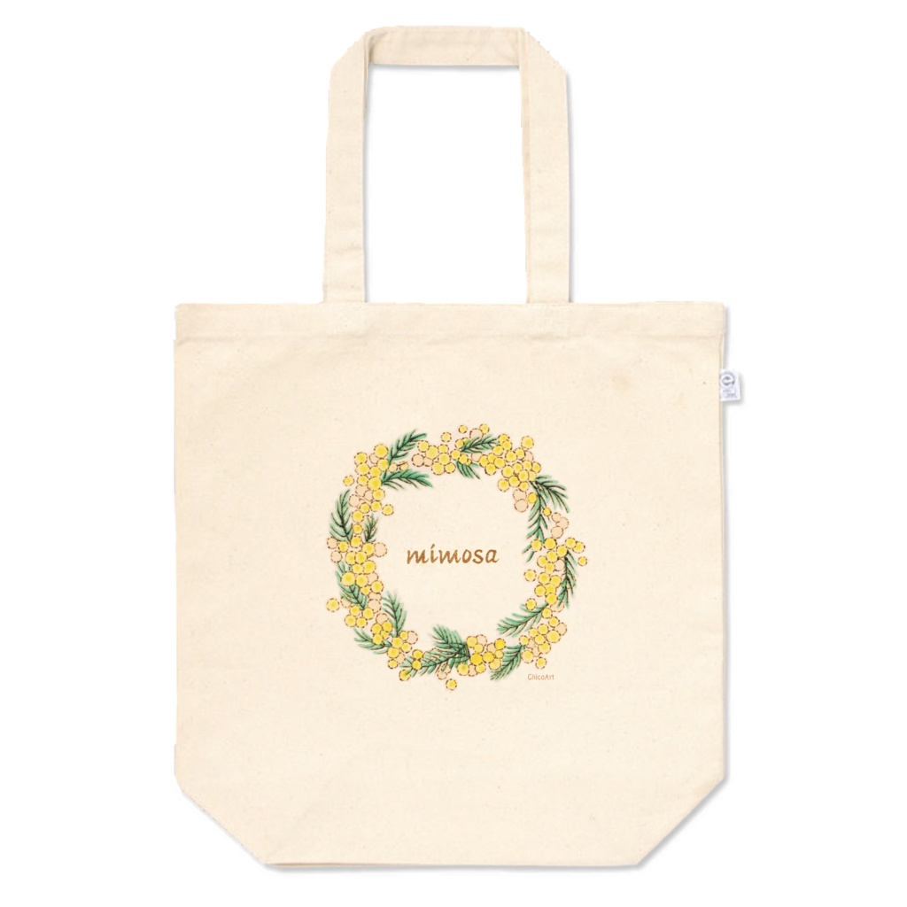 『焼き絵』トートバッグ(S,M,L) ミモザ