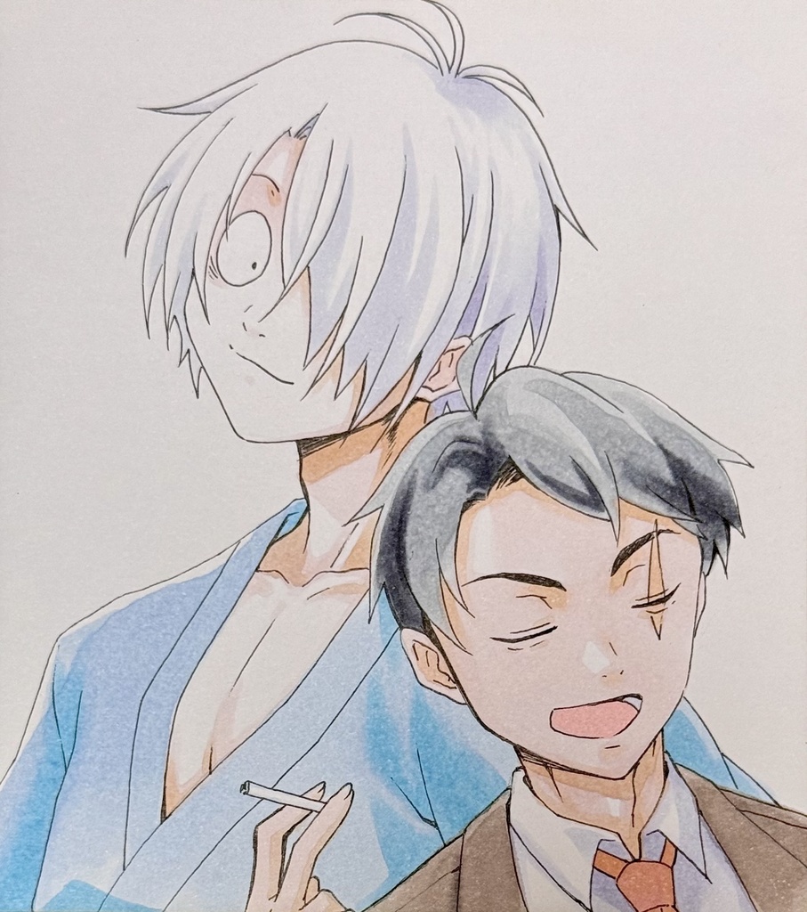 直筆色紙　ゲゲ郎&水木