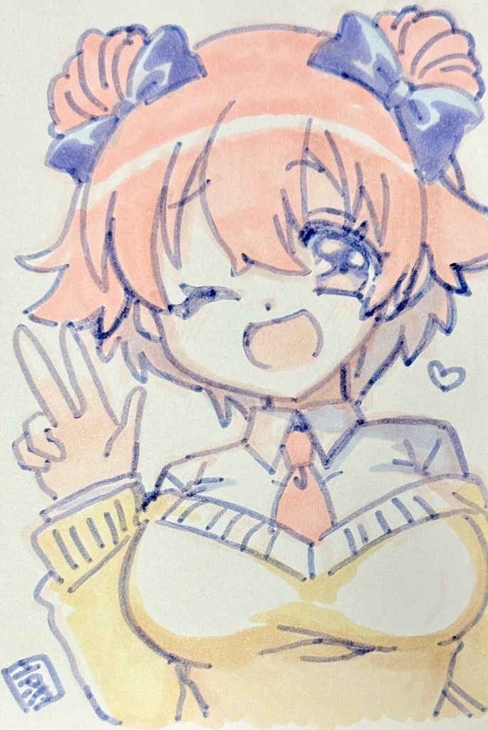 直筆ポスカ　オリキャラちゃん