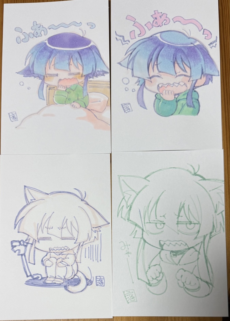 直筆ポスカセット　ギザ歯ちゃん猫耳セット