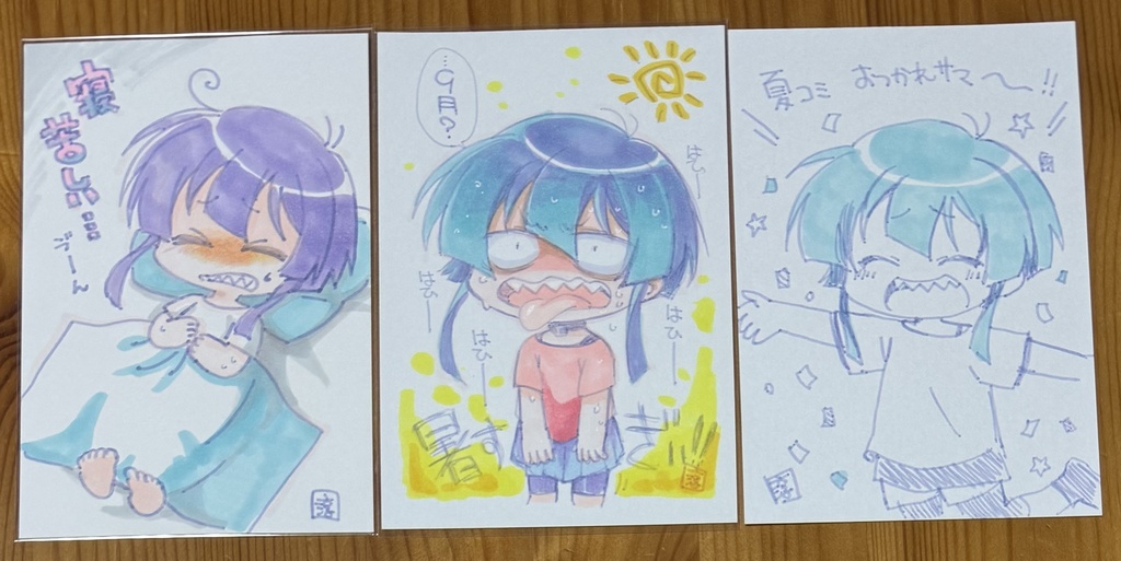 直筆ポスカ　ギザ歯ちゃんセット「夏」