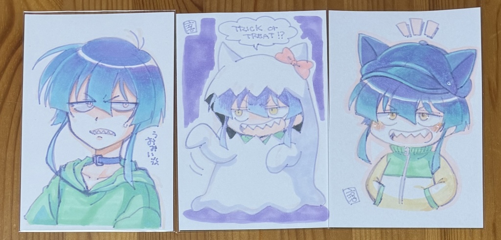 直筆ポスカ　ギザ歯ちゃんセット「秋」