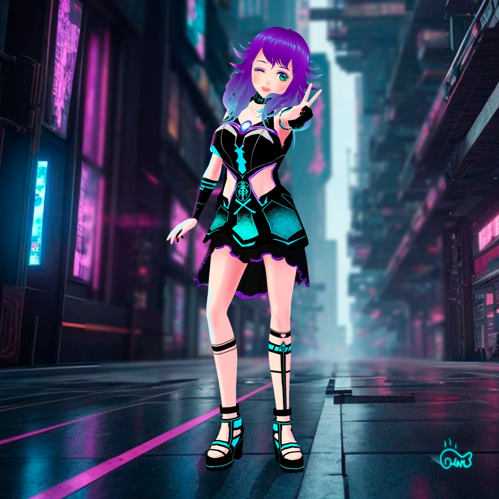 [Vroid] Fantasy Cyberpunk Style & Glow Effect (UNITY Tutorial)