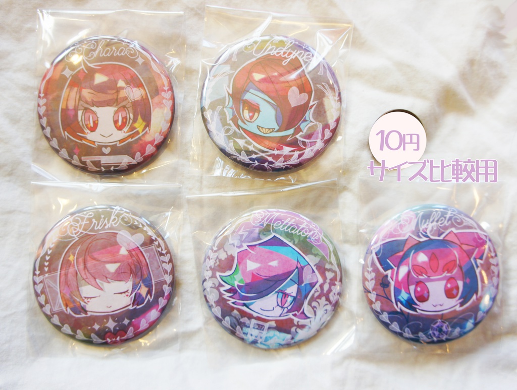 undertaleアンティーク風缶バッチ5種