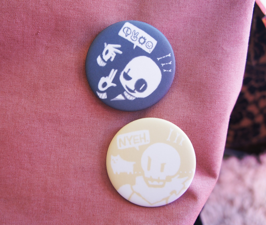 undertale布製バッチ三種セット(Gaster,sans,papyrus)