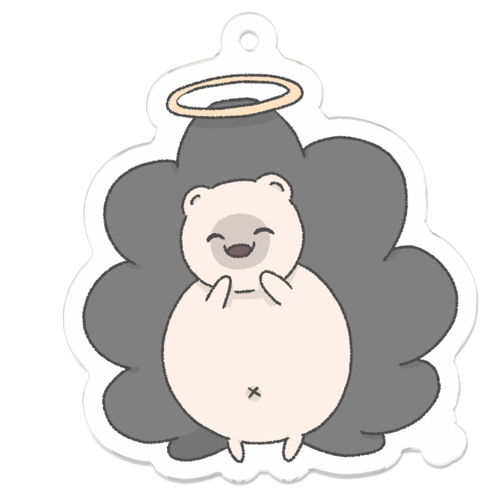 うれしそうなハリネズミのおばけアクリルキーホルダー