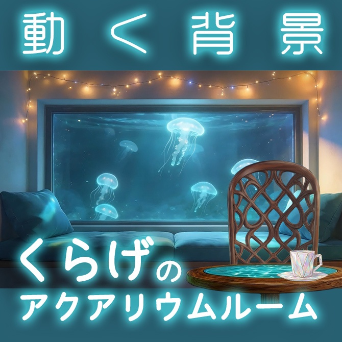 【VTuber向け動く背景】くらげのアクアリウムルーム
