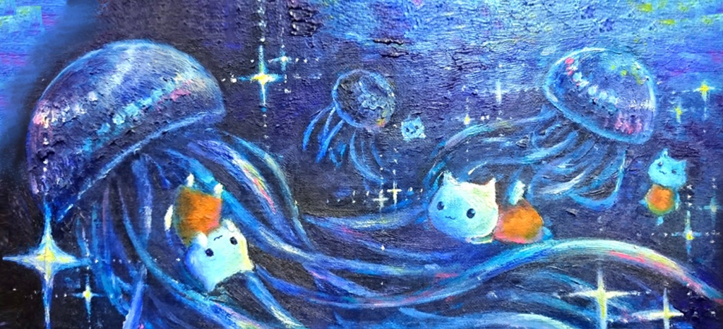 ねことくらげのパーカー