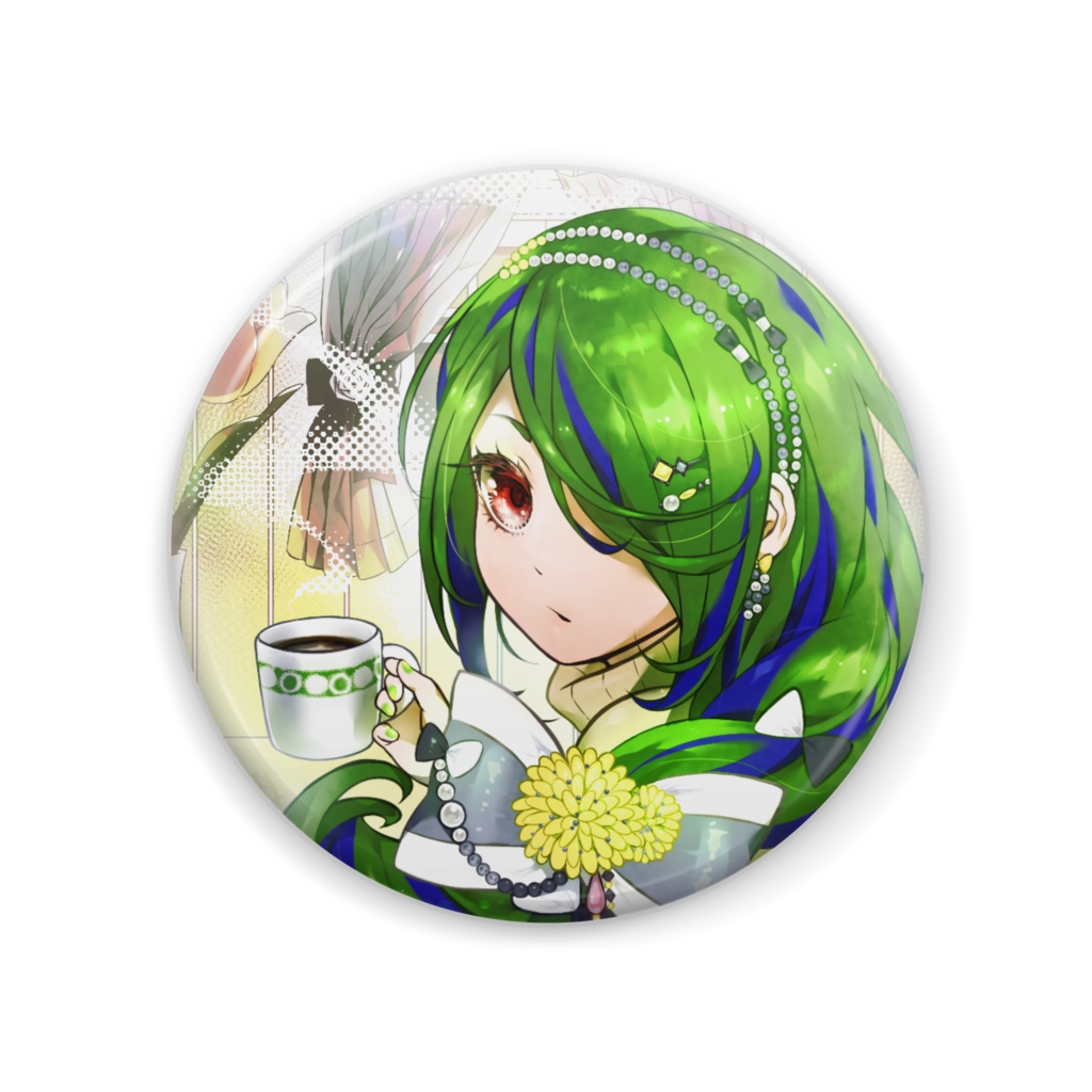 【OC】みどりちゃん(仮)缶バッジ57mm(BOOTH購入特典付)