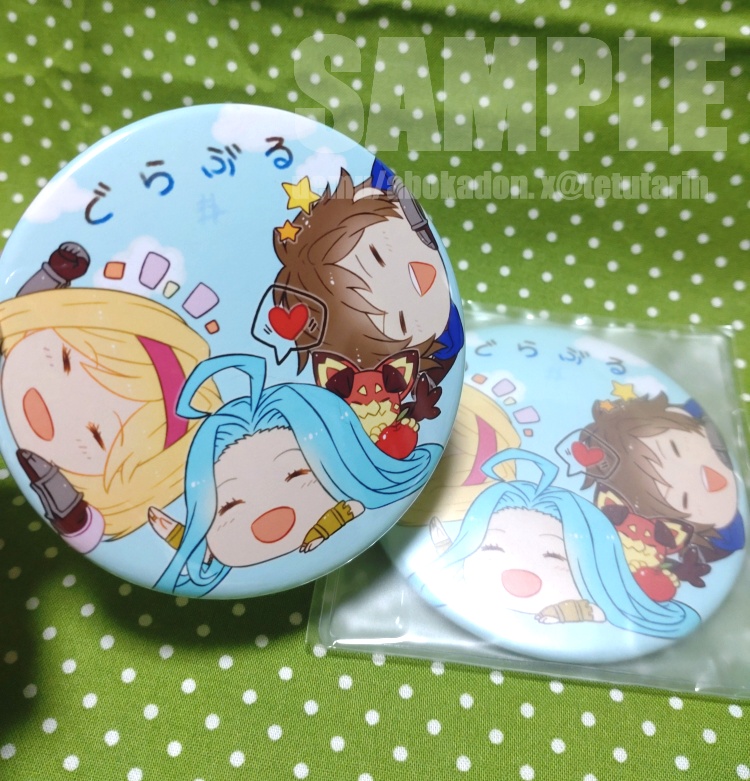 【FA/自家】78mm缶ミラー(ゆるデフォ主人公ズ)