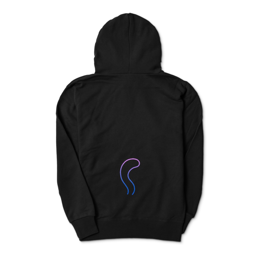 ぬくぬくねこねこ しっぽパーカー レインボー 文字なし