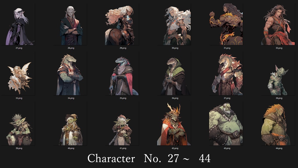 【RPG向け】キャラ70種立ち絵素材集【亜人/獣人】