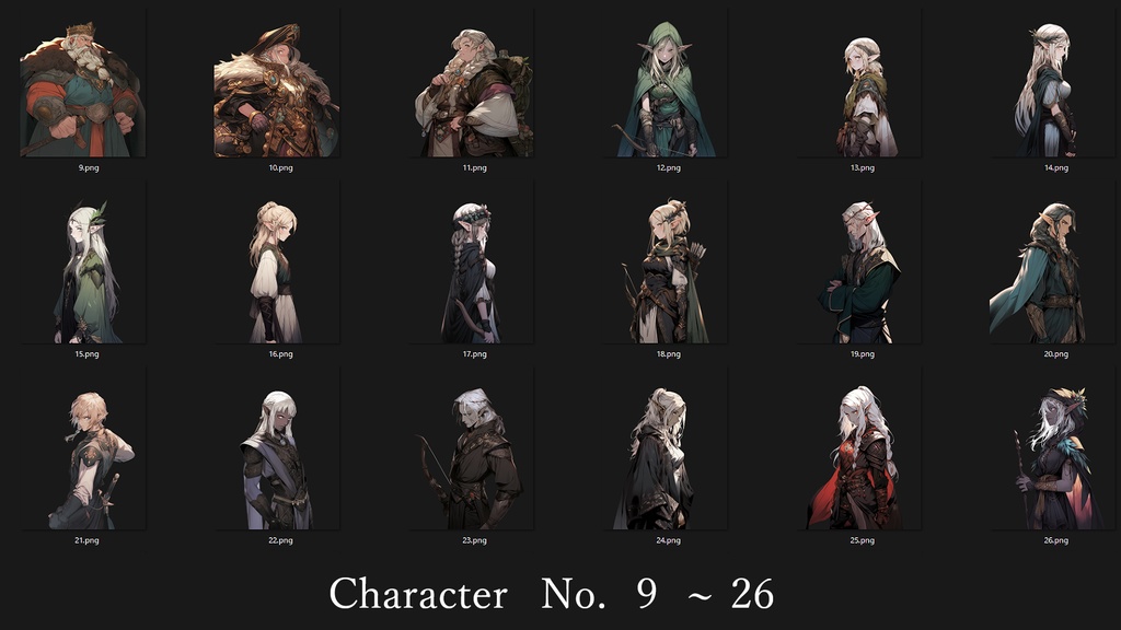 【RPG向け】キャラ70種立ち絵素材集【亜人/獣人】