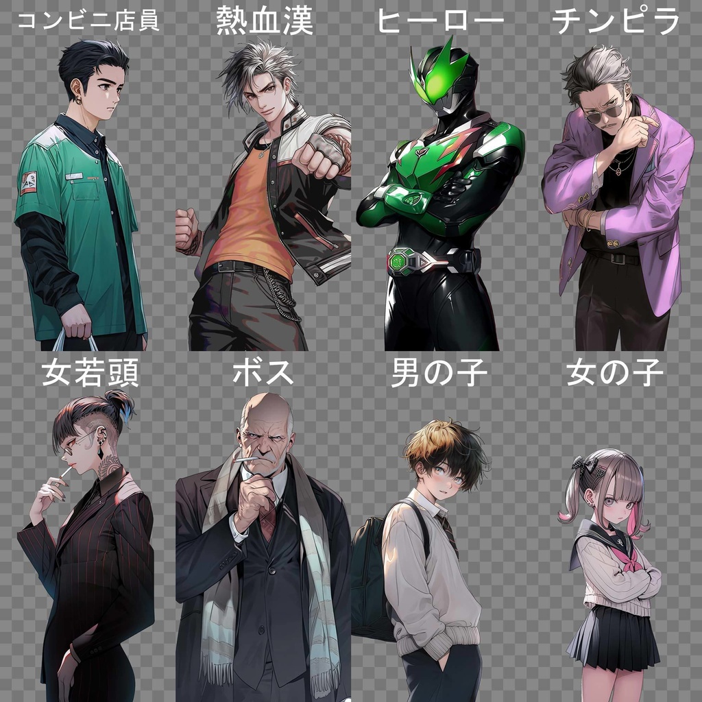 現代キャラ150種立ち絵+背景200種素材集