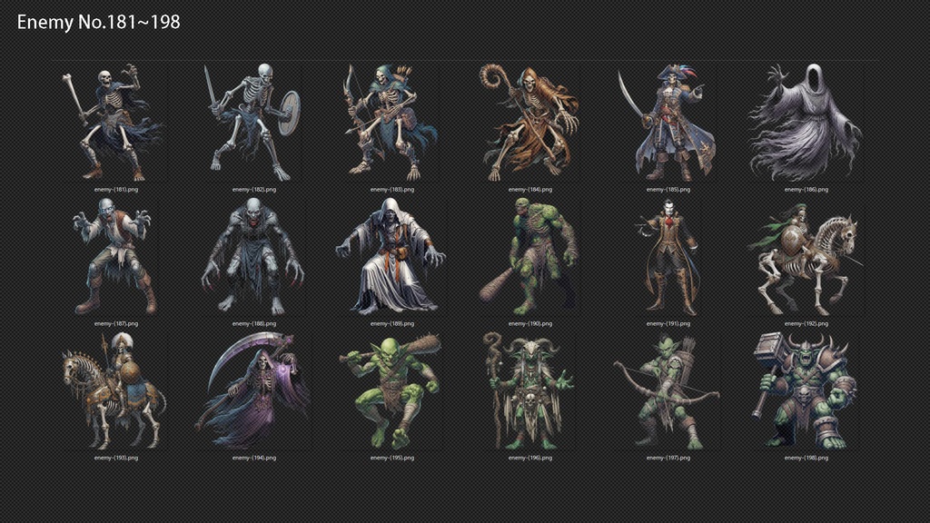 モンスター&キャラクターイラスト300種【RPGバトルグラフィック素材集】