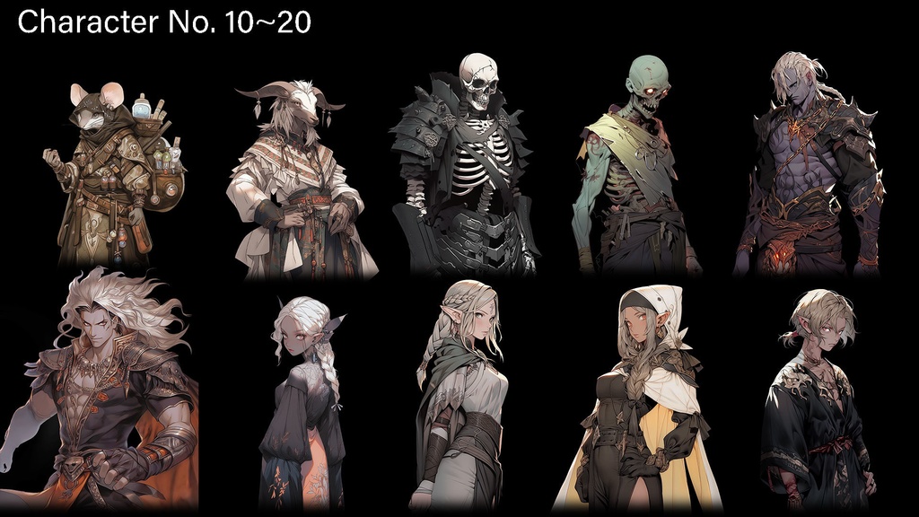 【フリー素材】キャラ20種 立ち絵素材集