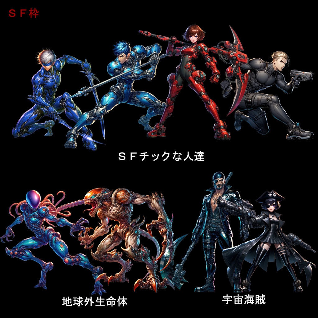 学園 × ヒーロー × ロボット × SF キャラクターイラスト200種【エネミーグラフィック素材集】